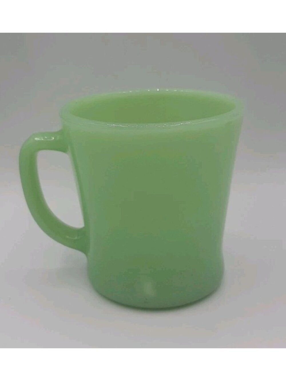 Fire King Oven Ware D Handle Green Jadeite Milk Glass Coffee Mug Vintage USA